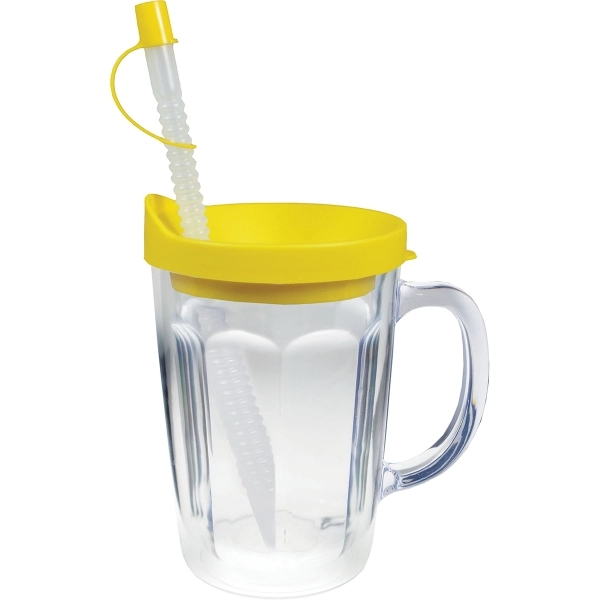 Double Wall  Thermal Travel Mug with handle and Embroidered Emblem.... from ASI 61952 Howw Mfg Co Inc / Howw USA