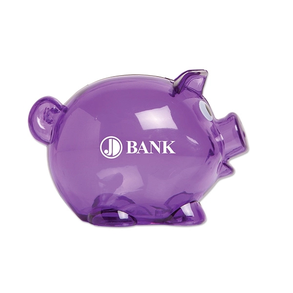 Small plastic piggy bank with removable plug on bottom.... from ASI 98360 WOWLine / WOWLine®