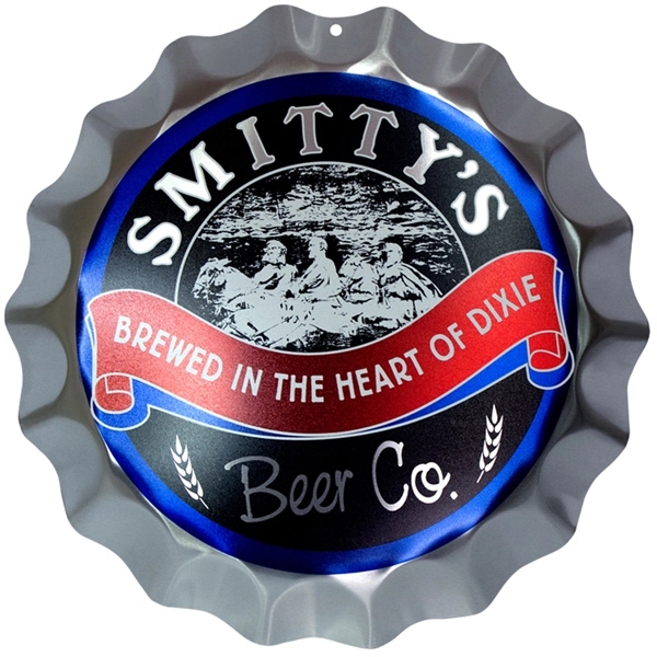 14" x .024" bottle cap sign with one hole.... from ASI 50120 Dixie Seal & Stamp Co Inc / Dixiline