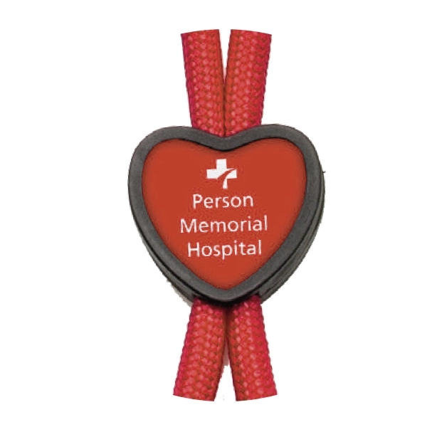 BRAIDED LANYARD W/ HEART SLIDER, LABEL... from ASI 49470 DEVARA