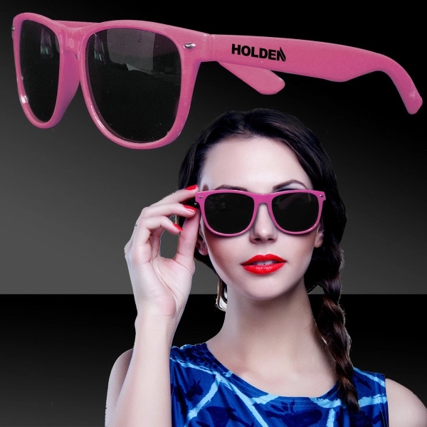 Premium sunglasses with colorful glossy plastic frames.... from ASI 42016 Brighter Promotions Inc / Chemical Light™