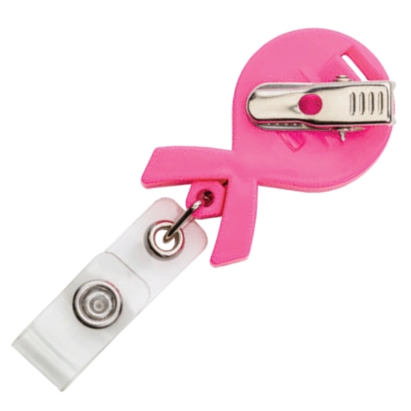 Hot Pink or white jumbo ribbon shape badge reel with alligator... from ASI 49470 DEVARA