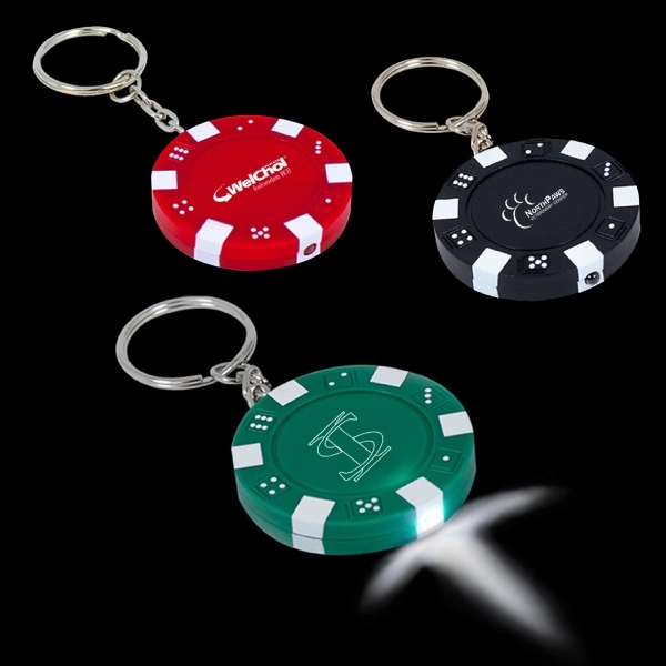 Casino poker chip flashlight keychain.... from ASI 31517 Admart Products / Admart Line