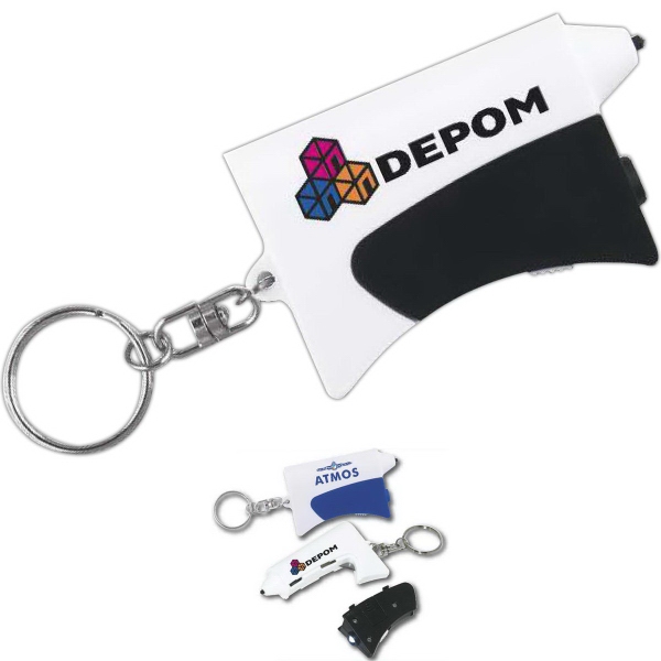 This 4-in-1 keychain includes an emergency hammer (for breaking auto glass),... from ASI 63549 Jornik Manufacturing Corp / Jornik