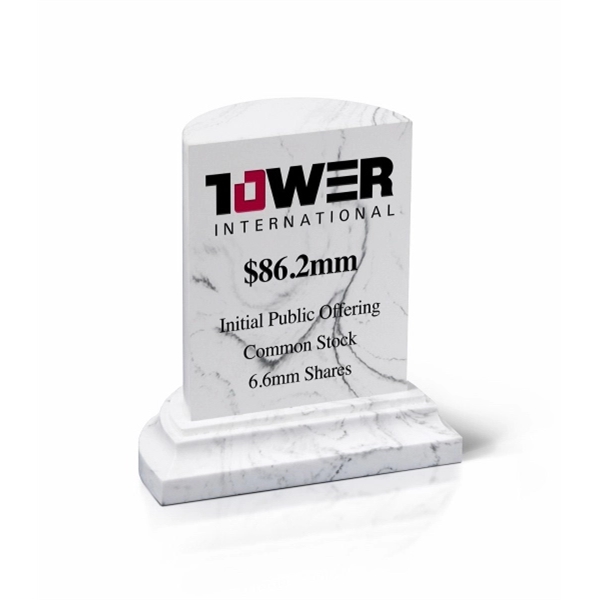 Half column desk award, 4" x 2.5" x 4.5". Contains recycled... from ASI 89860 StoneyCreek