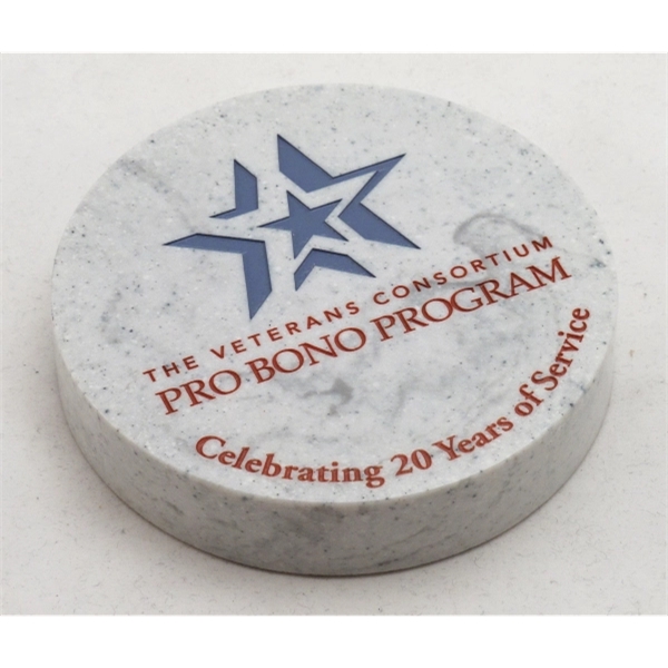 Round paperweight, 4" x .75".... from ASI 89860 StoneyCreek / StoneyCreek®