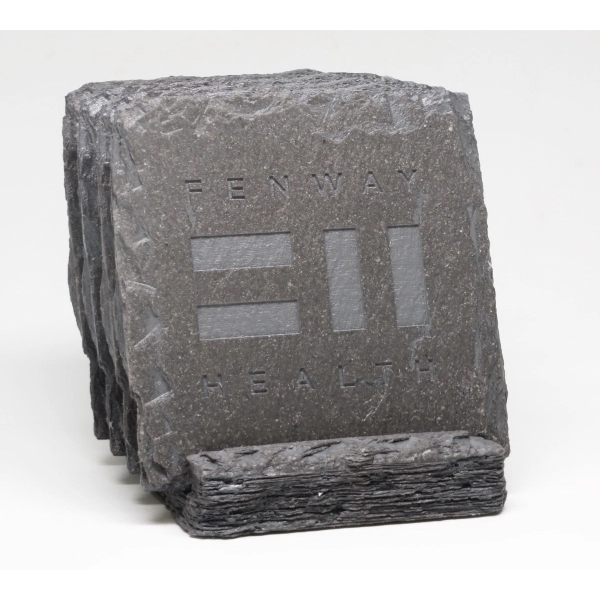 Slate coaster set. Made from recycled materials.... from ASI 89860 StoneyCreek / StoneyCreek®