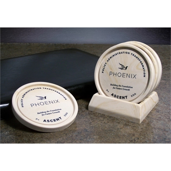 Four piece double rimmed coaster set with a base.... from ASI 89860 StoneyCreek / StoneyCreek®