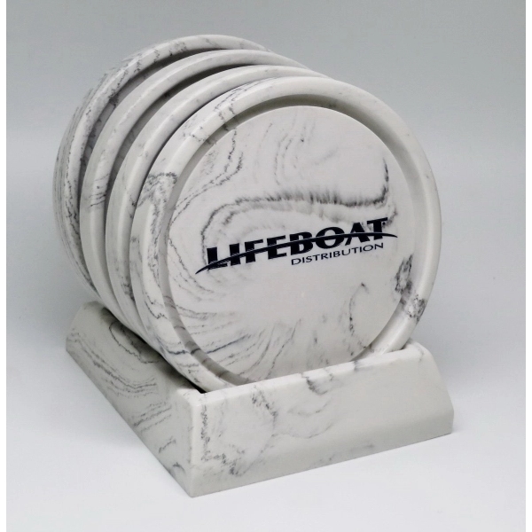 Four piece double rimmed coaster set with a base.... from ASI 89860 StoneyCreek / StoneyCreek®