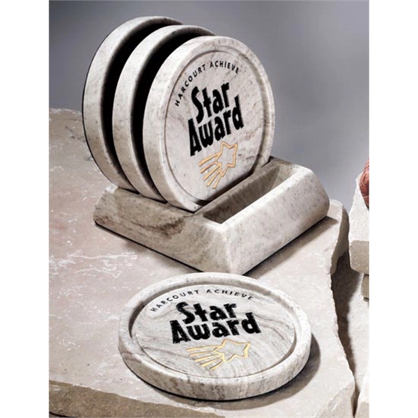 Four piece double rimmed coaster set with a base.... from ASI 89860 StoneyCreek / StoneyCreek®