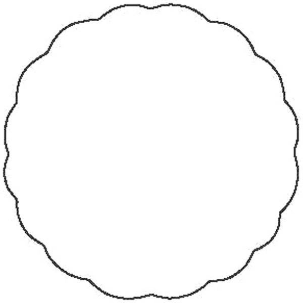 Scallop shaped 1 5/8" x 1 5/8" printed label.... from ASI 66040 Label Works