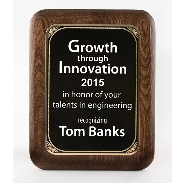 Small walnut finished 7" x 9" plaque.... from ASI 31570 Advantage Industries / AdVantage Line®