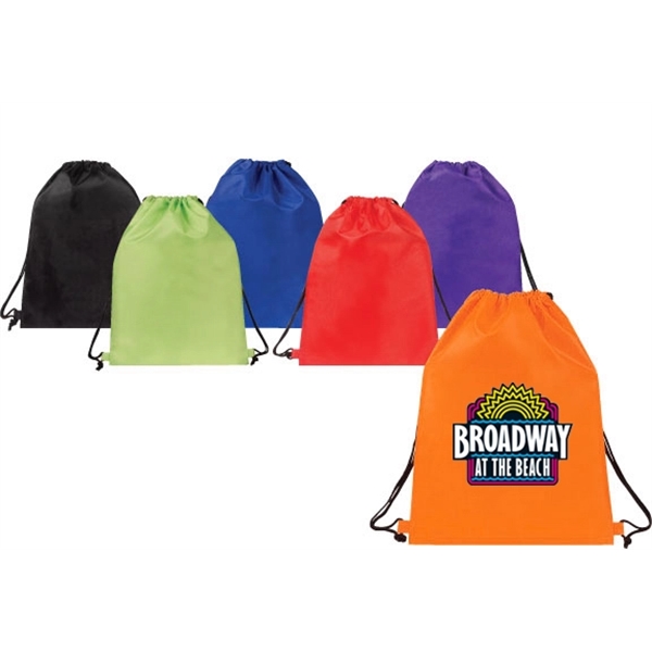 14.5" x 18" polyester drawstring backpack in assorted colors with adjustable... from ASI 37980 Bagworld