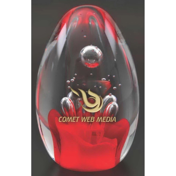 4.75" x 2.75" art glass award with a unique egg shape.... from ASI 71920 Moderne Glass Company Inc