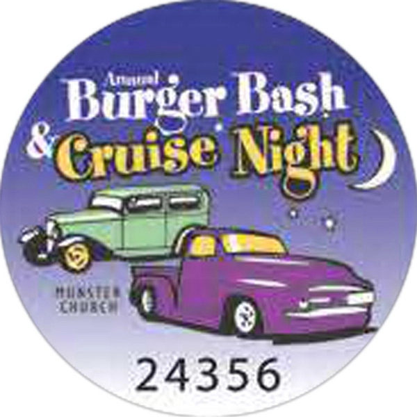 Small full-color .050" thick digital badges with pin fastener.... from ASI 59080 Halls & Company