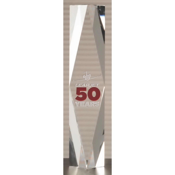 Beveled award made of optical crystal and designed to be free-standing.... from ASI 71920 Moderne Glass Company Inc / Glass America®