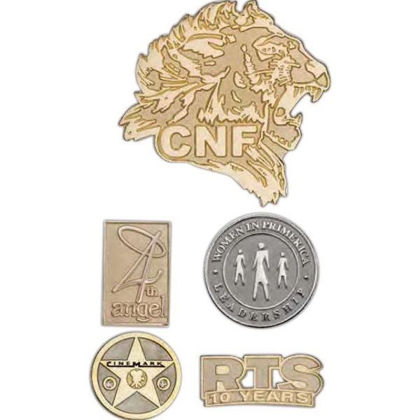 Die struck brass custom lapel pins with sandblasted and polished finish.... from ASI 52263 EMT / EMT