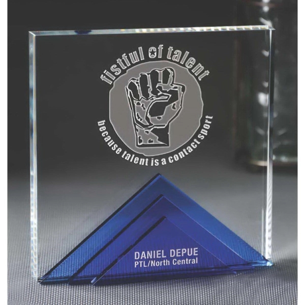 6" x 6" free standing award made of optical crystal.... from ASI 71920 Moderne Glass Company Inc / Glass America®