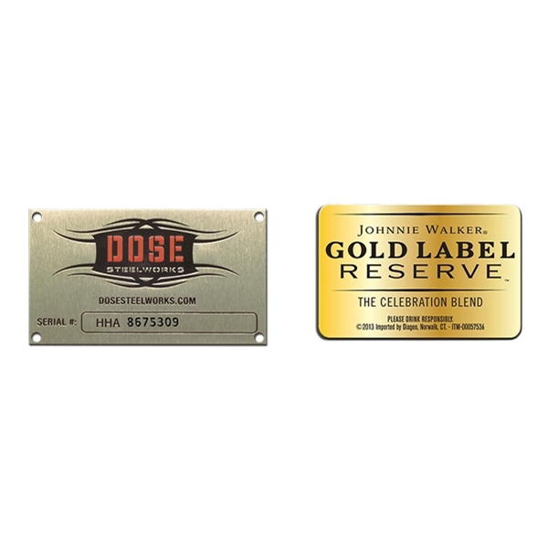 Die struck .050 aluminum I.D. plate.... from ASI 41080 Nelson Boone Co Inc / Alumaline® & Brass