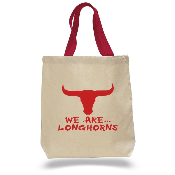 Heavy canvas tote bag with bottom gusset. Natural body with colored... from ASI 79840 The Proinnovative Line