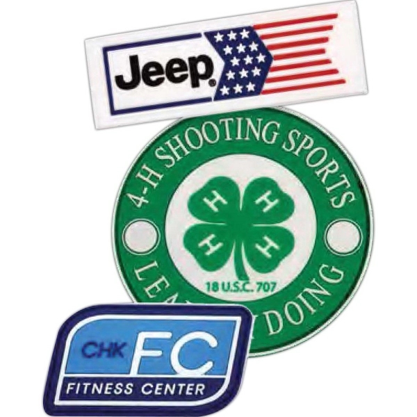 Soft PVC patches and labels with 2D imprint in assorted sizes... from ASI 52263 EMT / EMT EMT EASY