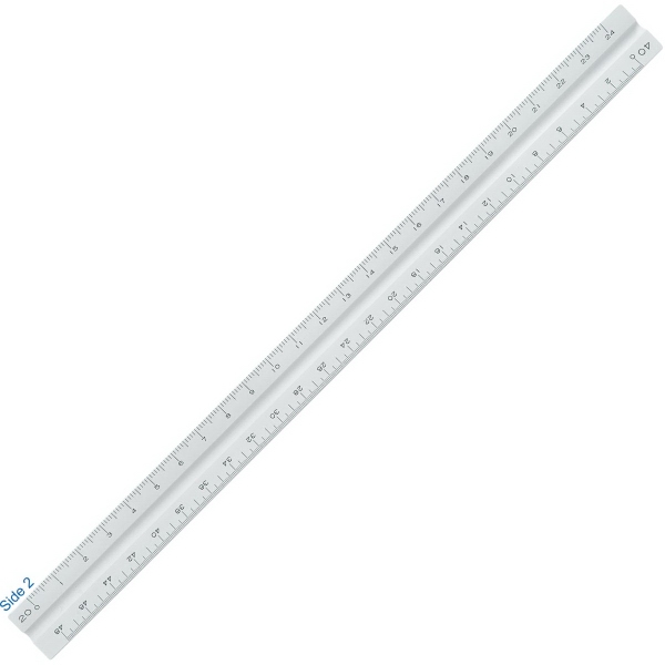 12" Triangular Civil Ruler white high impact styrene with black engraved... from ASI 98160 ZZ DROPPED -Woodrow Engineering Company / Woodrow™