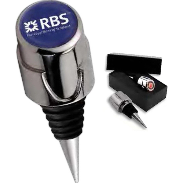 3.5" x 1.125" x 1.125" alloy metal and rubber wine bottle... from ASI 52263 EMT / EMT EMT EASY