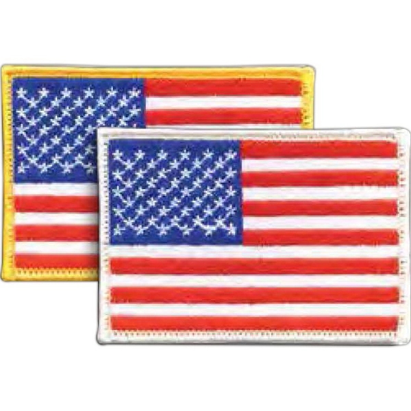 3 1/2" x 2 1/2" embroidered USA flag patch with merrowed... from ASI 52263 EMT / EMT