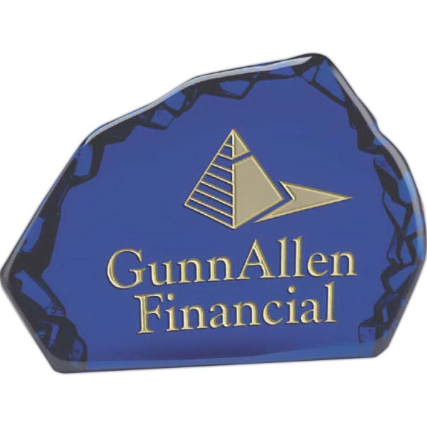 Iceberg award made of cobalt blue glass; offered in two sizes.... from ASI 71920 Moderne Glass Company Inc / Glass America®