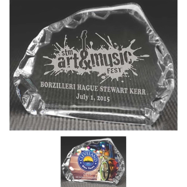 Glass award with customization and two size options.... from ASI 71920 Moderne Glass Company Inc / Glass America®