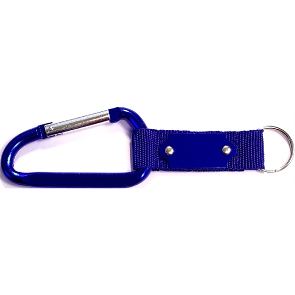 Carabiner with strap and metal plate, solid aluminum construction.... from ASI 74585 Nu Promo International / Nu Promo Line