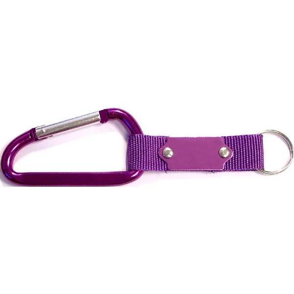 Carabiner with strap and metal plate, solid aluminum construction.... from ASI 74585 Nu Promo International / Nu Promo Line