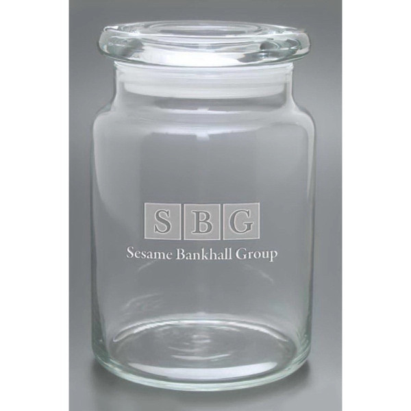 26 oz. glass apothecary jar with flat lid.... from ASI 71920 Moderne Glass Company Inc / Glass America®