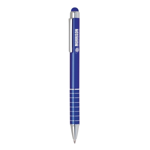5" x 7/16" x 5/16" metal color ballpoint pen with soft... from ASI 91435 Tomax USA / Tomax