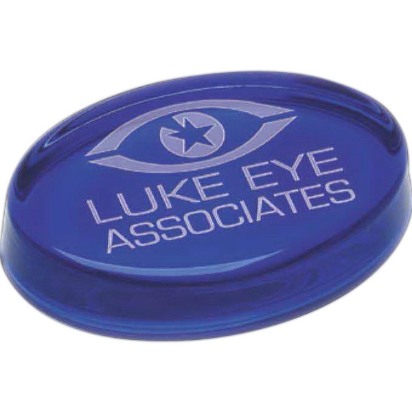 4" x 2.5" gemstone colored paperweight with customization.... from ASI 71920 Moderne Glass Company Inc / Glass America®