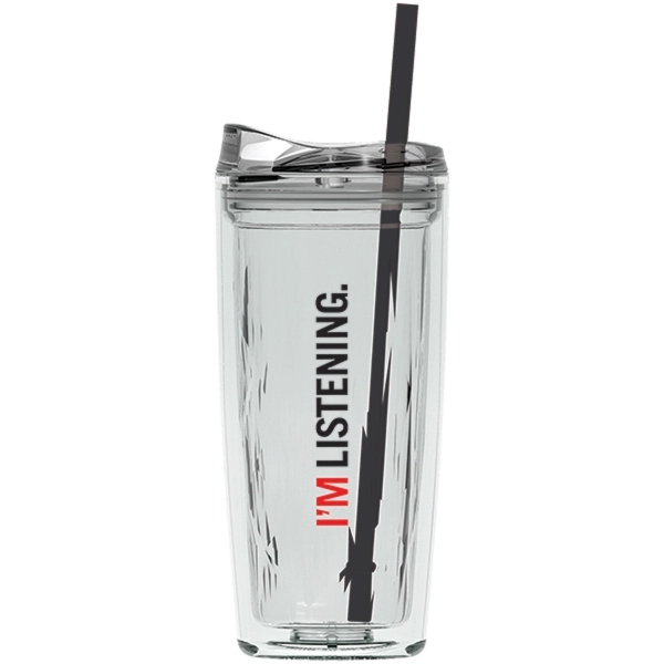 16 oz double wall acrylic tumbler with clear outer wall, colored... from ASI 51197 ETS Express, LLC