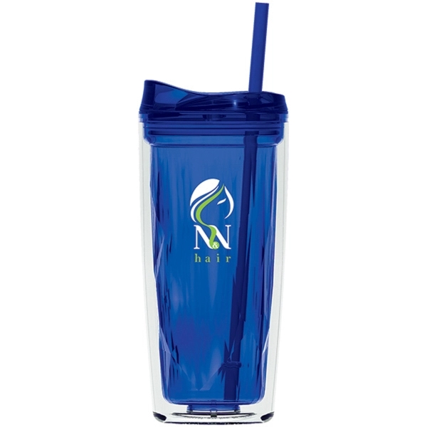 16 oz double wall acrylic tumbler with clear outer wall, colored... from ASI 51197 ETS Express, LLC