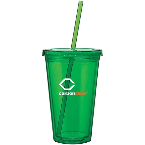 16 oz double wall acrylic tumbler with threaded lid and matching... from ASI 51197 ETS Express, LLC
