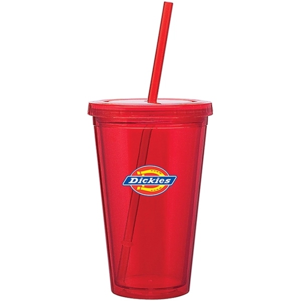 16 oz double wall acrylic tumbler with threaded lid and matching... from ASI 51197 ETS Express, LLC