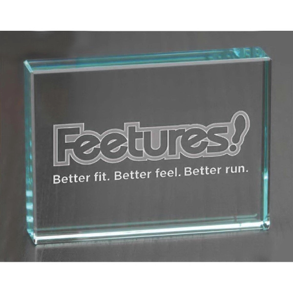 Clear glass paperweight with customization.... from ASI 71920 Moderne Glass Company Inc / Glass America®