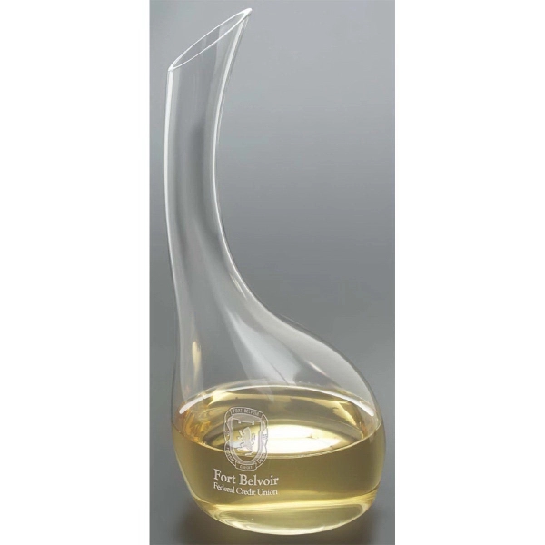 42 ounce mouth-blown glass decanter with asymmetrical shape and long neck.... from ASI 71920 Moderne Glass Company Inc / Glass America®