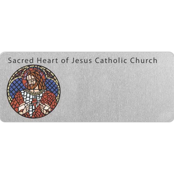 .020" thick badges made of aluminum.... from ASI 59080 Halls & Company