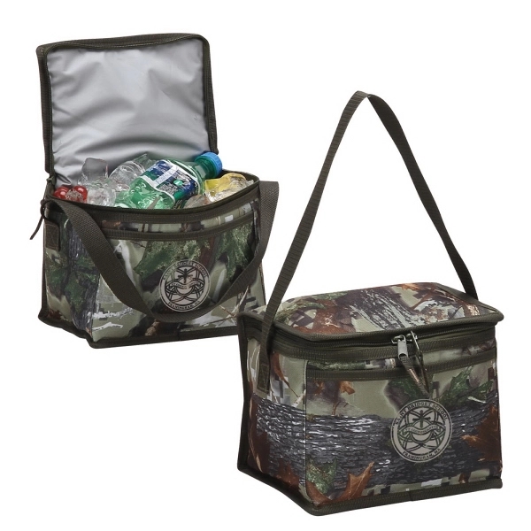 6 pack cooler, camo print, 600D camo polyester, PEVA lined.... from ASI 79384 Preferred Nation Inc / Travelwell