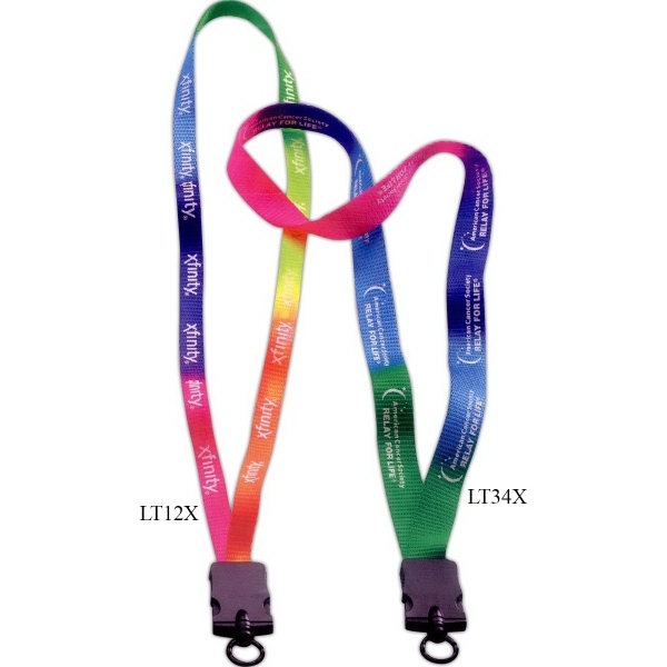 3/4" x 16" polyester tie dye lanyard with plastic snap buckle... from ASI 88060 Snugz/USA Inc / SnugZ USA®