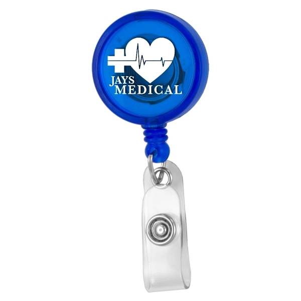 Customizable badge reel with metal slip clip backing and 30" cord... from ASI 62660 Innovation Line