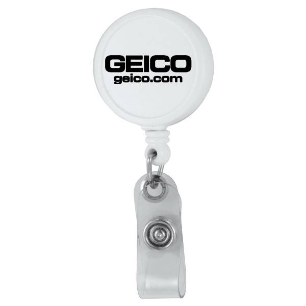 Customizable badge reel with metal slip clip backing and 30" cord... from ASI 62660 Innovation Line