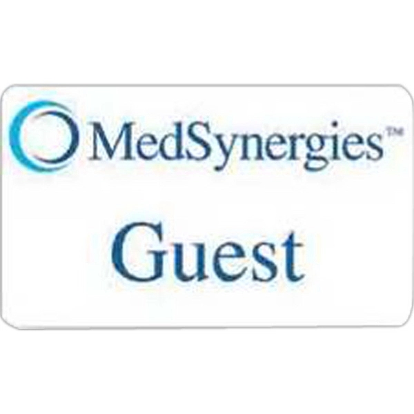 Write-on/wipe off .040" thick medium screened poly badge with pin closure.... from ASI 59080 Halls & Company