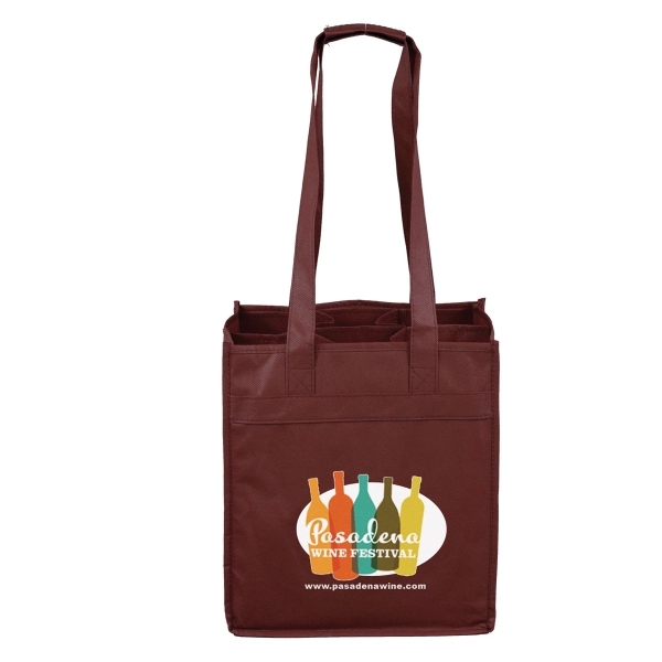 6 bottle wine tote bag with dividers; made of 90GSM non-woven... from ASI 62660 Innovation Line