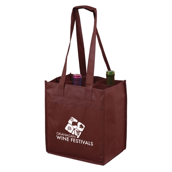 6 bottle wine tote bag with dividers; made of 90GSM non-woven... from ASI 62660 Innovation Line