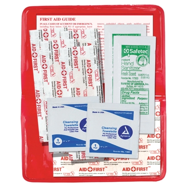 10 piece first aid kit with vinyl pouch, bandages, towelettes, hand... from ASI 62660 Innovation Line